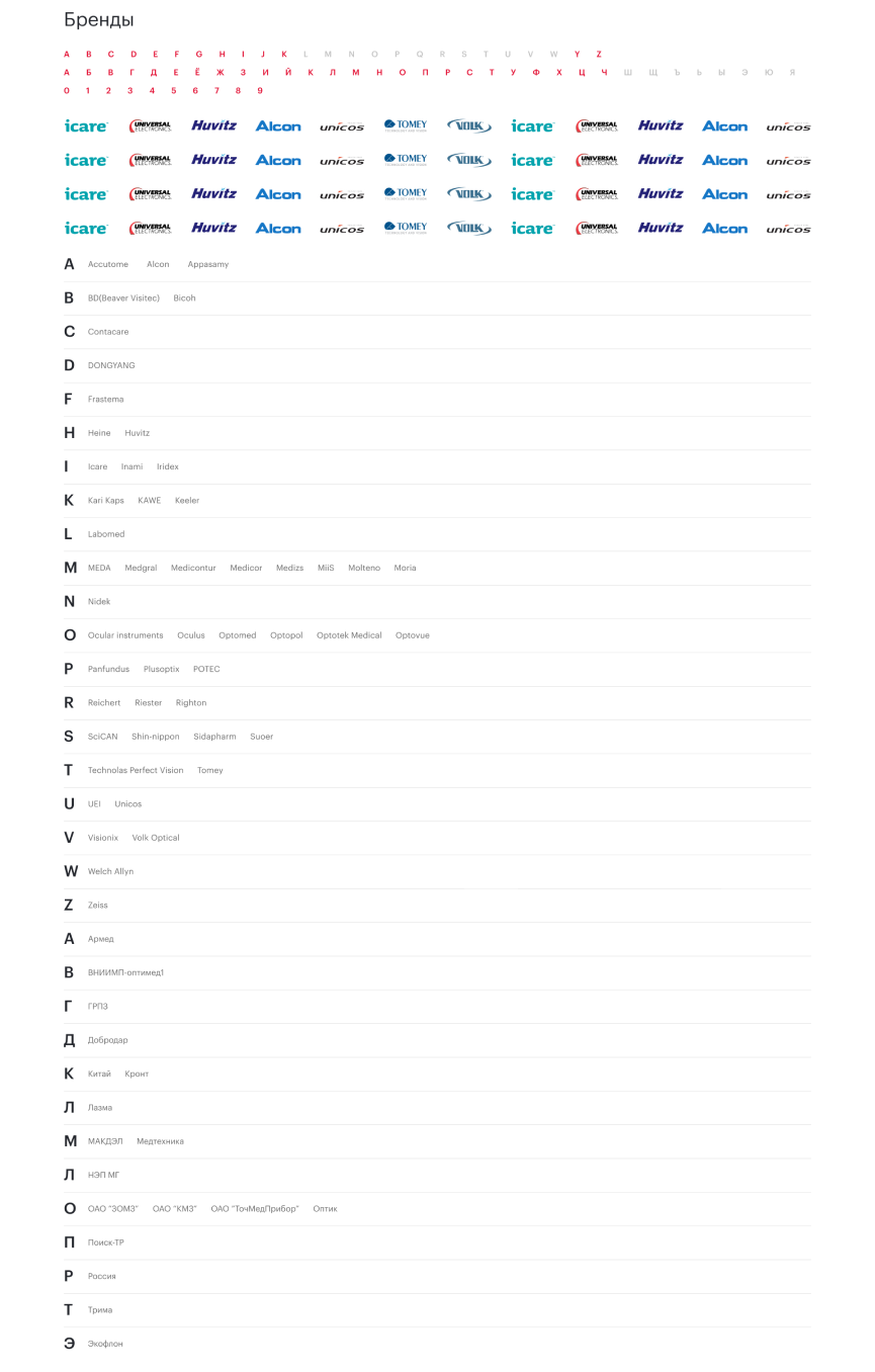 Каталог брендов